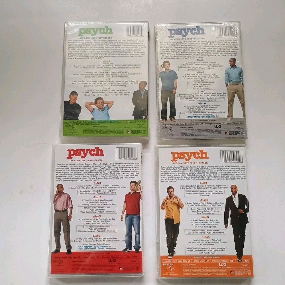 Psych Tv Show Seasons 1-4 DVD New and Sealed - Picture 2 of 3